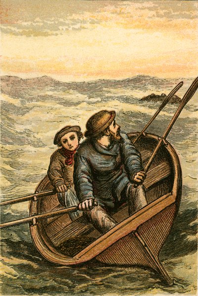 Two Persons Saved by Leask and His Young Son off Stromness by English School